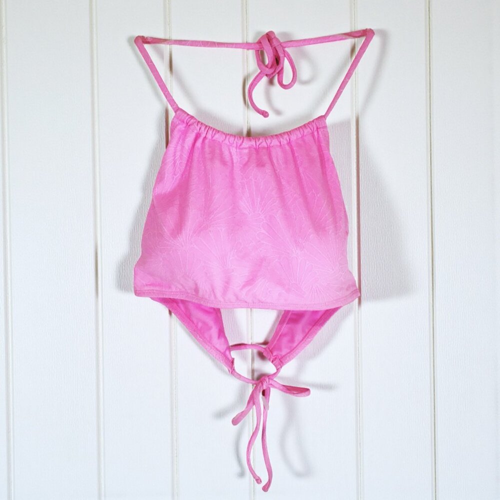 Pink Halter Tankini Bikini Top Size L